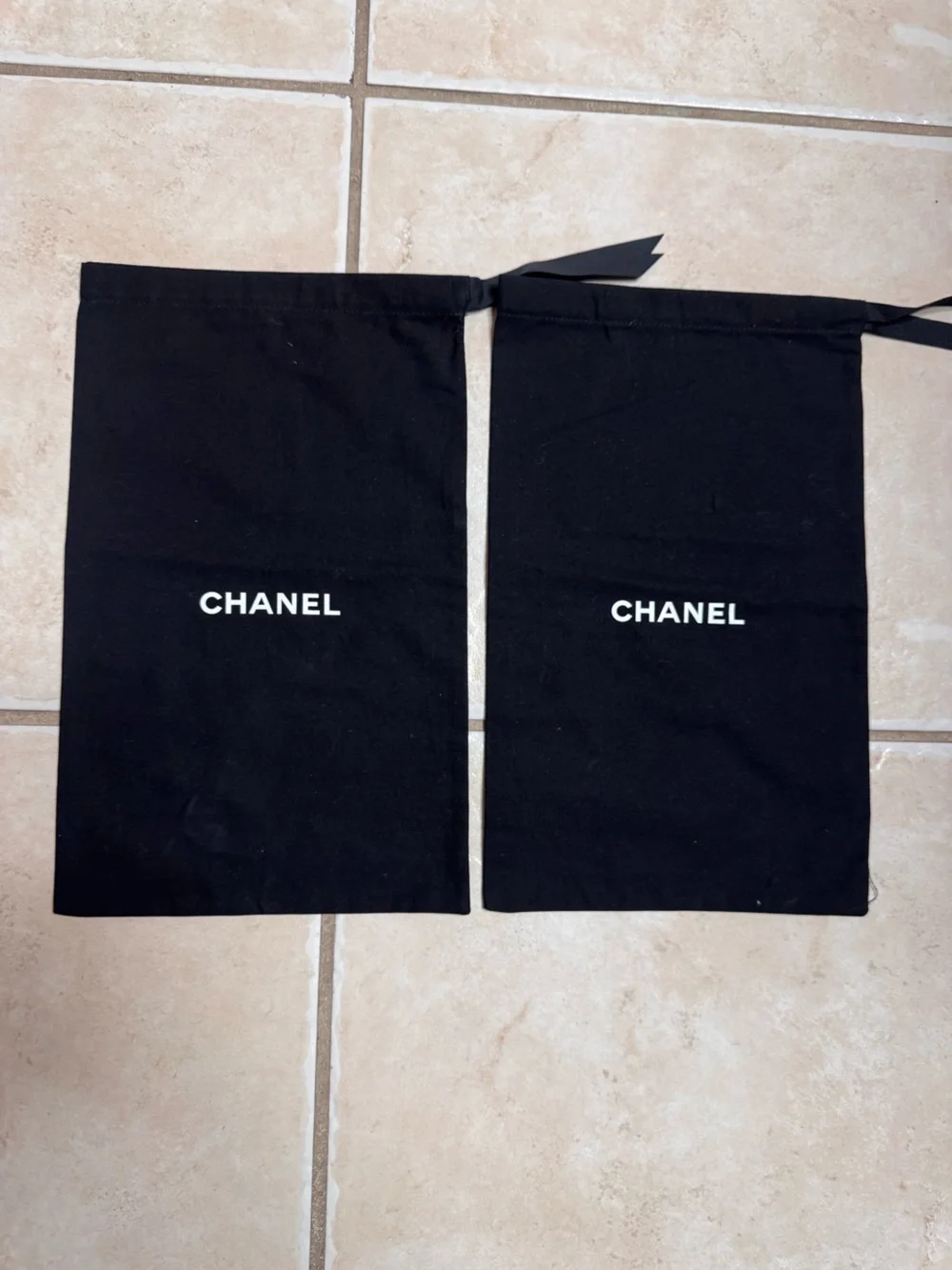 Chanel Black Drawstring Dust Bags